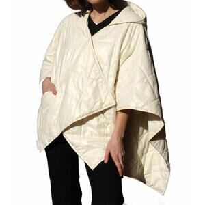 NEW RAINRAPS women's rain puffer jacket in ivory pufferrap